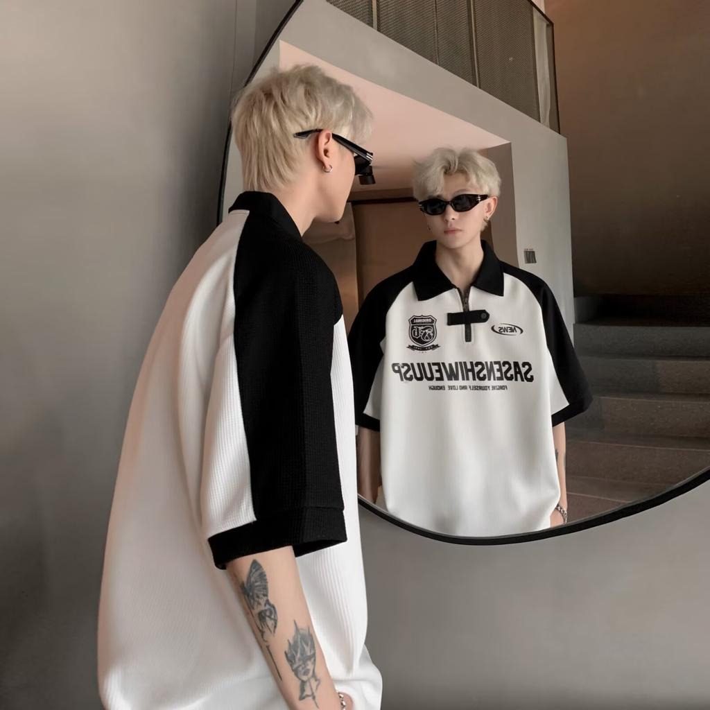 Lapel Short Sleeve Polo Shirt Men's Fashion Brand Summer T T-shirt Korean Style Slim-Fit Fashion2025New All-Matching T-shirt Top