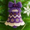 Diy Crochet Christmas Bell Ornament Kit,Perfect Beginner Christmas Kit,Hand-Knitted Christmas Bell Decoration