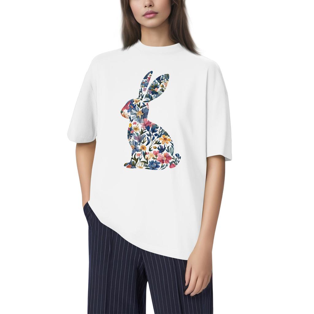 Men's And Women's Casual Loose Printed T-Shirt Round-Neck Pullover Short-Sleeved Top