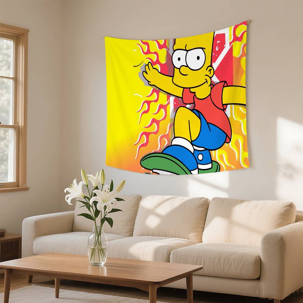 Funny SSimpson Tapestry Wall Hanging Tapestry Art Deco Blanket Curtain Hanging At Home Bedroom Living Room Decor