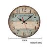 30CM Silent Wall Clock,Vintage Pattern Wooden Cardboard Wall Clock, European Retro Clock for Chic Home Office Cafe Decor