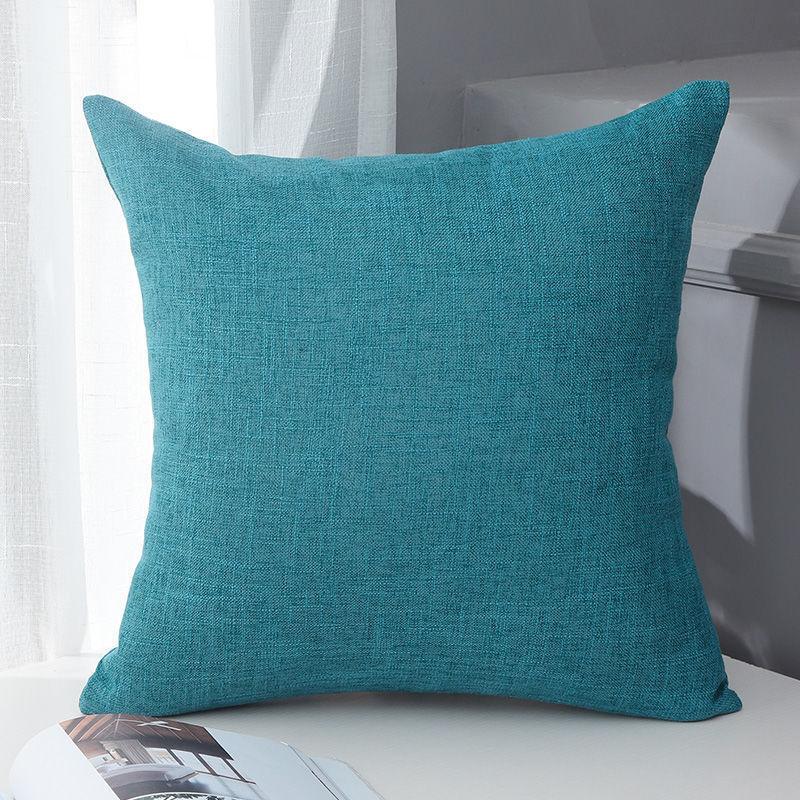 Vintage Minimalist Cotton Linen Cushion Cover Solid Color Chinese Style Boho Pillow for Sofa Office Bedroom Back Support