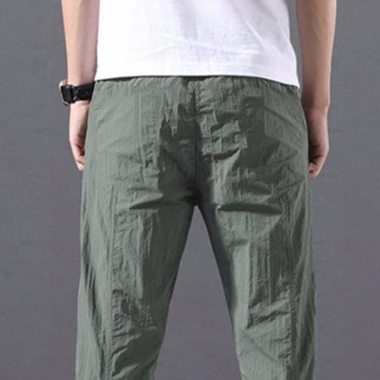 Sweatpants Mid-waisted Drawstring Elasticity Loose Breathable Daily Wear Spring Drawstring Ankle Tied Cropped Pants Everyday Life