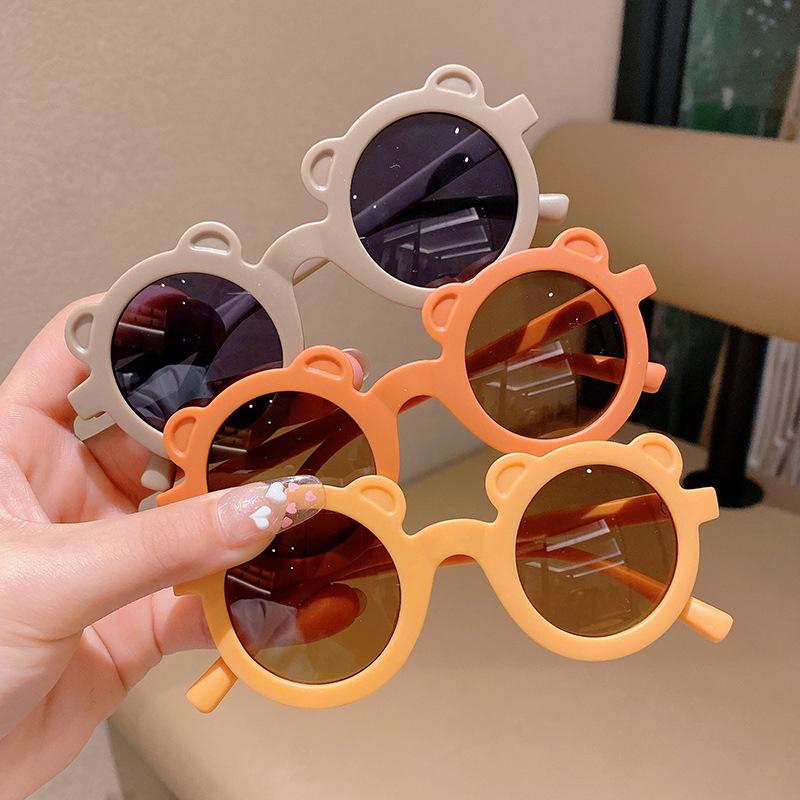 Cute Morandi Colors Cartoon Bear Rainbow Round Sunglasses Children Baby Sunglasses Uv Protection Classic Eyewear