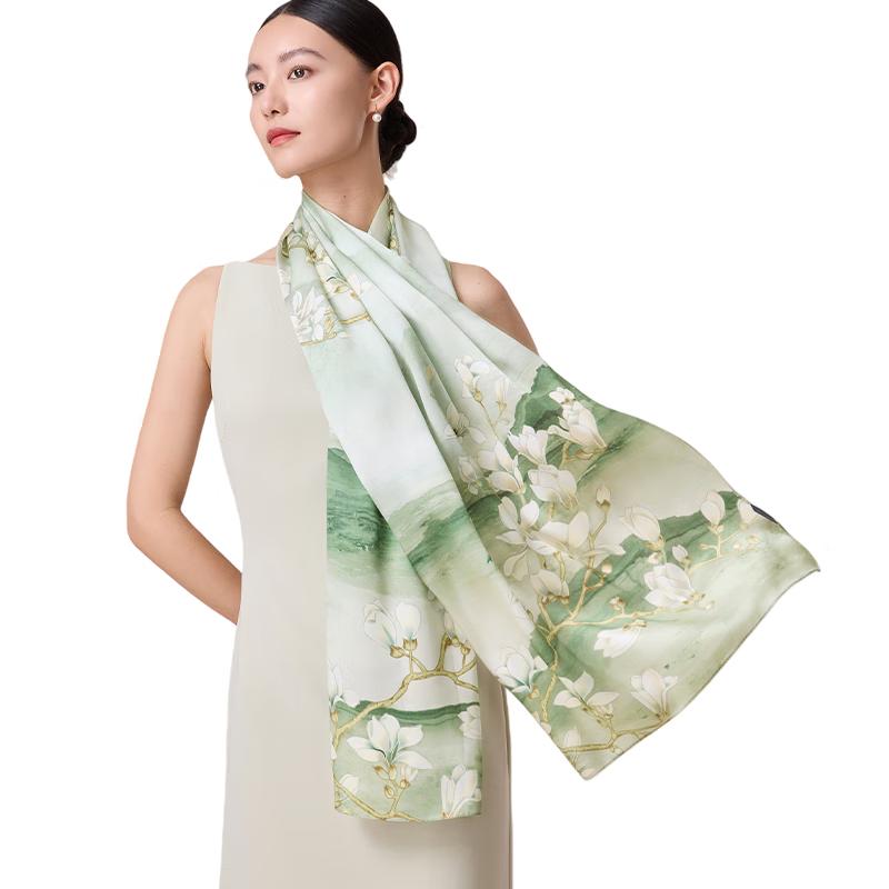 

Shanghai Story Enhanced 30% Mulberry Silk Scarf & Shawl 170*50cm