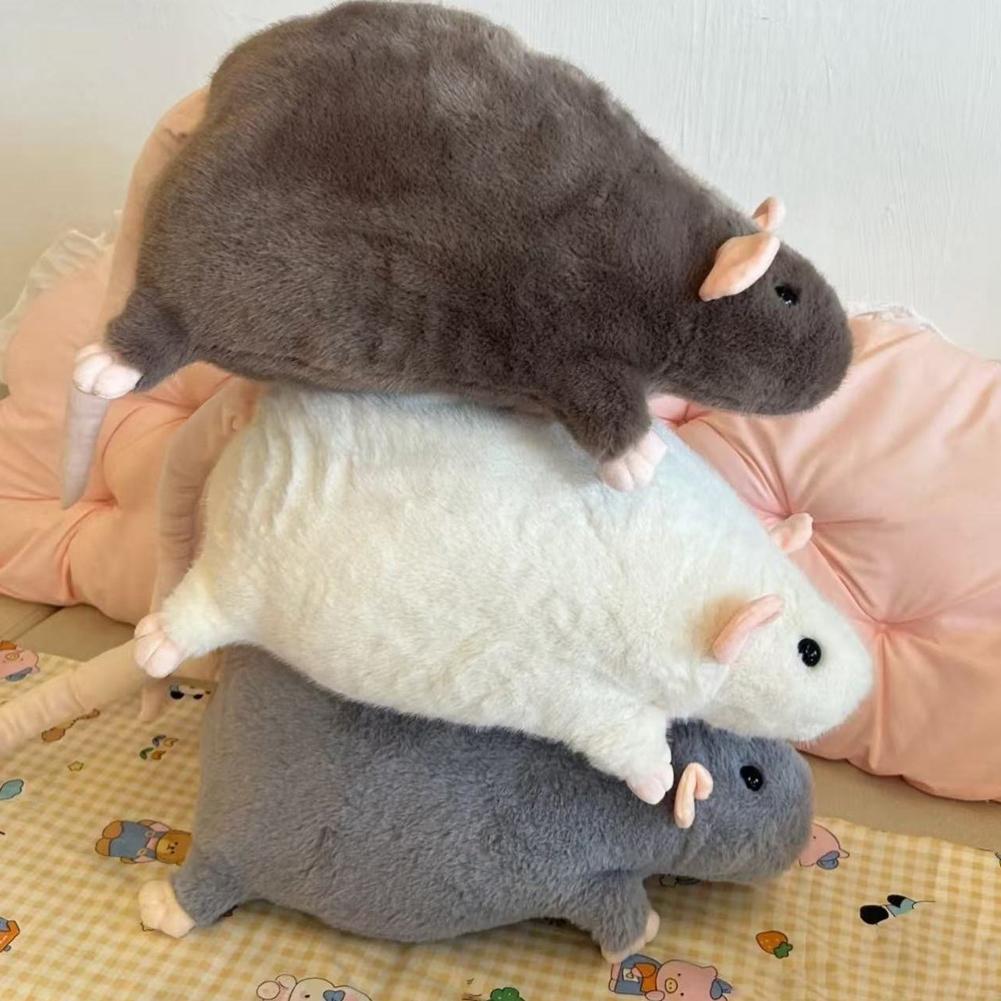 Cute Plush Toy Cartoon Mouse Doll Soft Oversized Flower Branch Rat Animal Sofa Throw Pillow Cushion Birthday Gift Decor