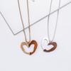 Popular Style Geometric Peach Heart Necklace Wood + Alloy Snake Bone Chain Women'S Long Sweater Chain