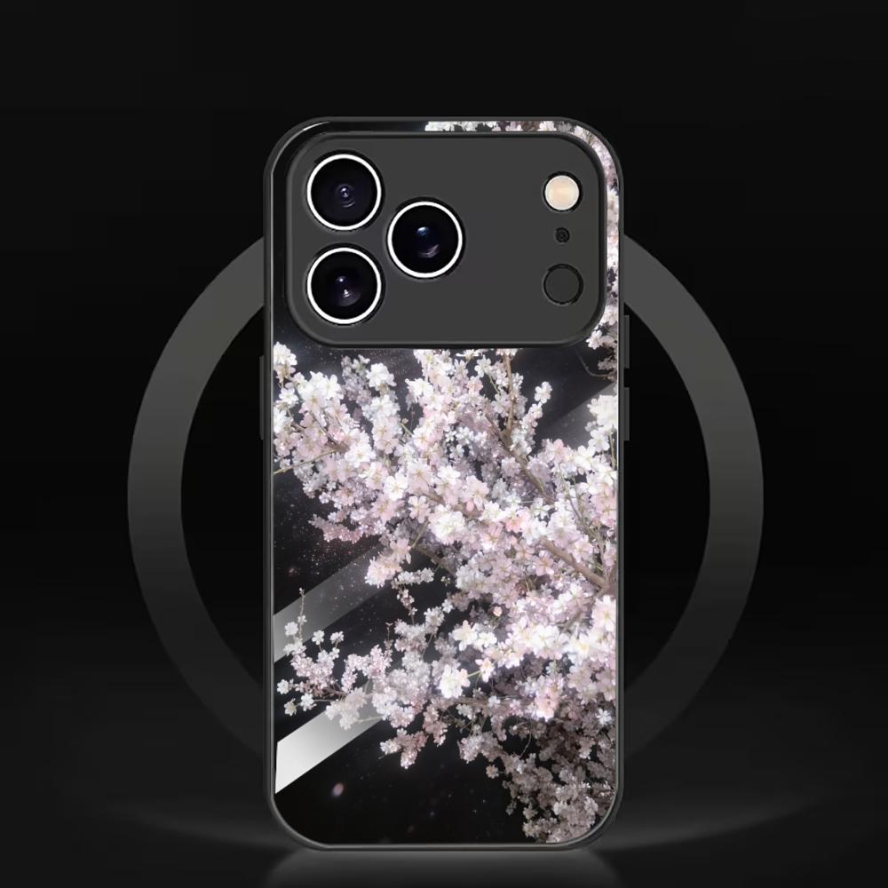 White Cherry Blossom Atmosphere Phone Case for Glass for Iphone 17 Pro Max for iPhone 17 16 15 14 13 Pm Pro Plus
