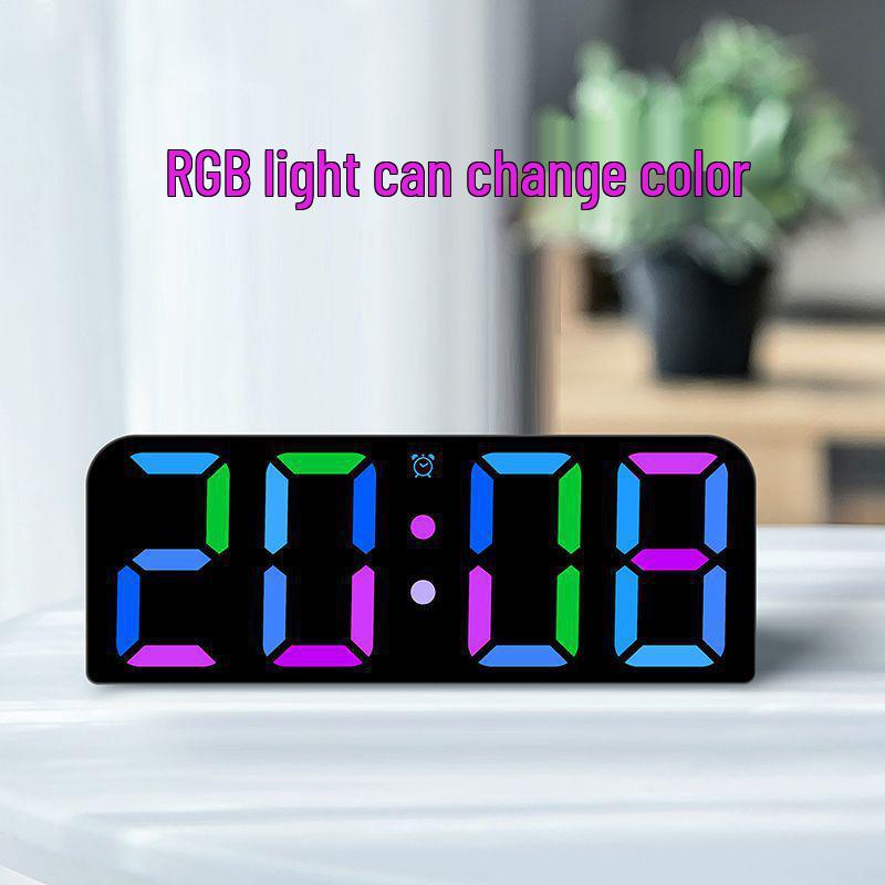 

Настенные часы RGB Phantom Color: Креативные цифровые часы для гостиных 8016 Black Shell Green Light (Non-Color Changing)
