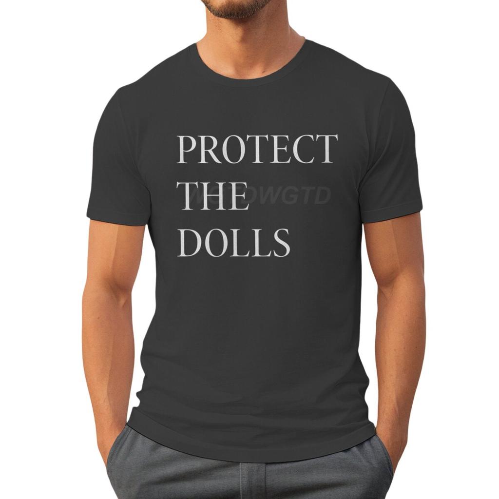 Hot Protect The Dolls Printed TShirts For Men Summer Short Sleeve Tee Shirts Round Neck T Shirt Casual Summer Men Clothes