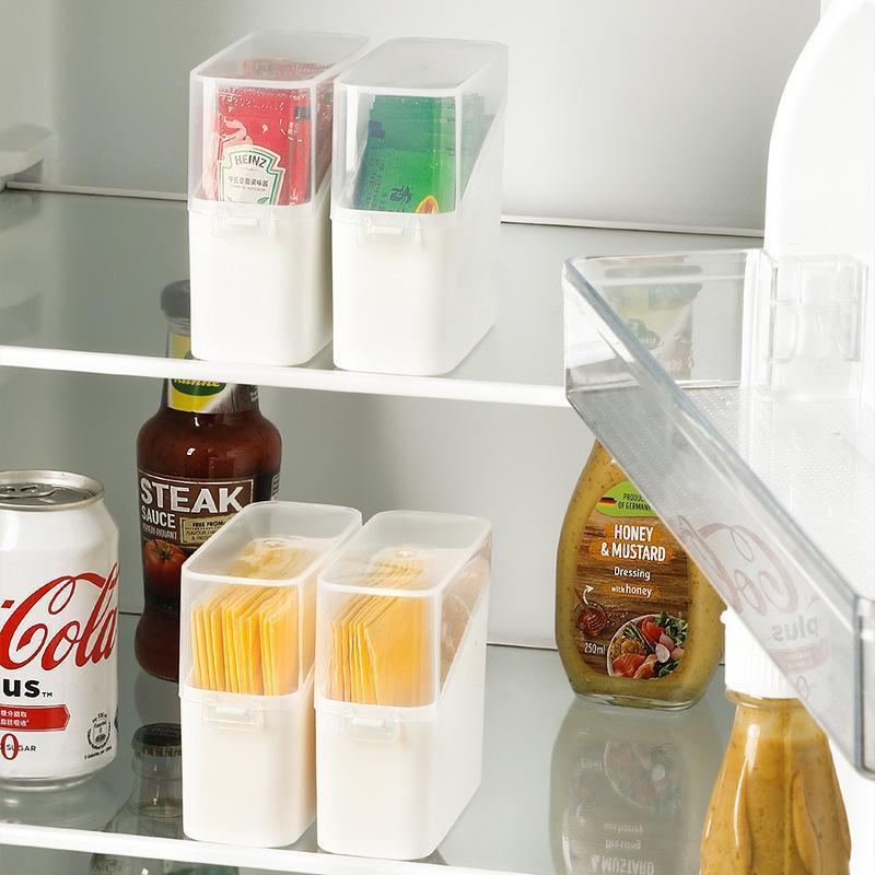 Creative Cheese Slice Storage Box Refrigerator Cheese Slice Butter Preservation Box Coffee Tea Bag Storage Organization Box