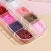 6/12Color Diamond Nail Powder Sparkling Nail Glitter Dust Shining Flakes for Acrylic Nail Polish DIY Nail Art Decoration