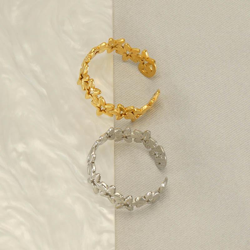 New stainless steel hollow star ring men's and women's niche design ring jewelry