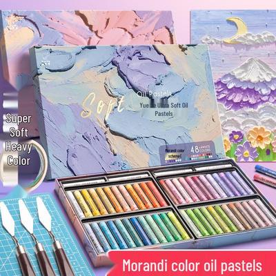 Kaba Bear 48 barev Morandi olejové pastely pro žáky základních škol - Měkké, zářivé 3D umělecké voskovky