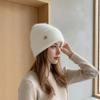 Knitted Hat With Thick Velvet For Women, Warm And Versatile, Big Head Circumference, Head Cover, Ear Protection, Cold Hat
