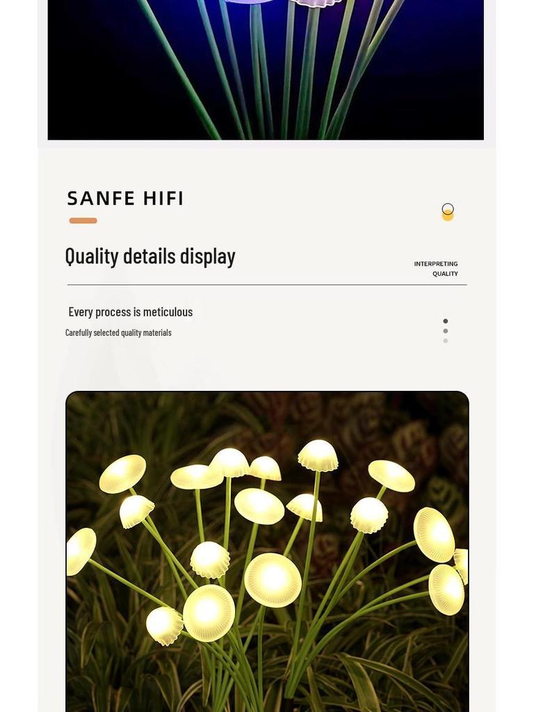 Solar Mushroom Jellyfish Light: Outdoor Decorative Light with Steady and Flashing Colors