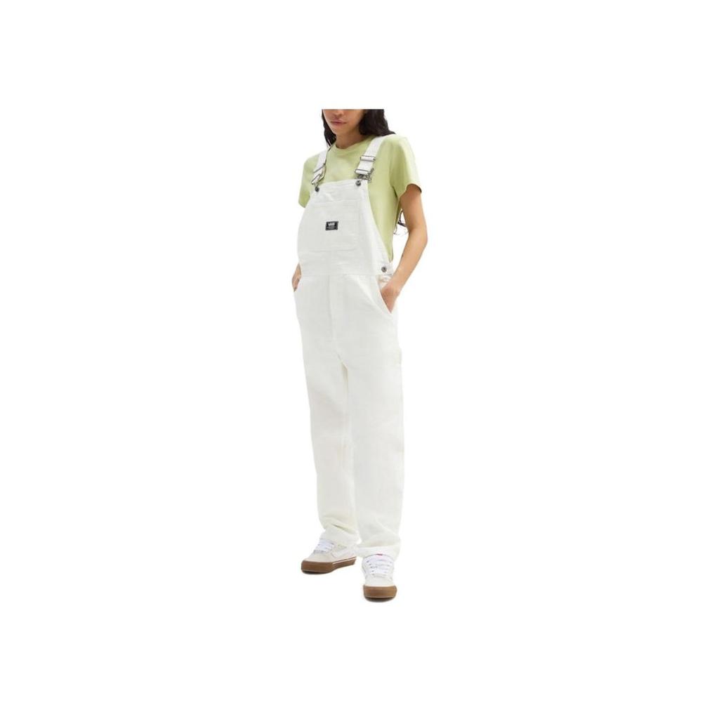 Vans Solid Color Logo Label Strap Overalls Women Overalls White VN0A5JHIFS8