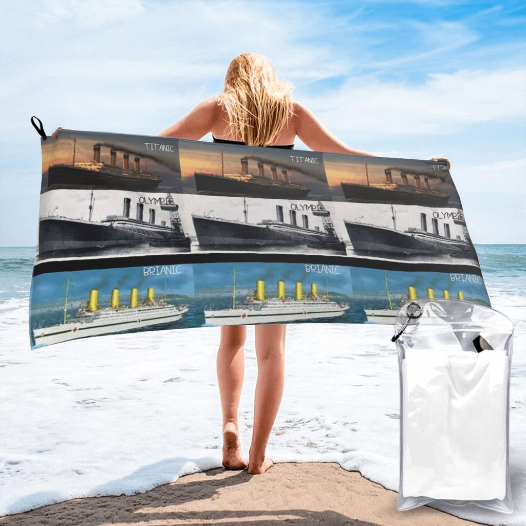 Titanic britanic sister ship iceberg white star liners Beach Towel Soft Microfiber Quick Dry Absorbent Quick Towels For Swimming