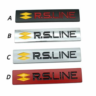3D Metal RS Line Logo Rear Trunk Emblem Badge Side Fender Car Sticker Decals Car Styling Accessories