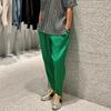 Men's Miyake-Style Pleated Elastic Waist Carrot Pants - Summer Drape, Casual Fit, Slimming, Nine-Point Length