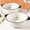 JIWU Forest Large Double-Handle Ceramic Soup Bowl