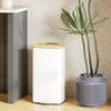 Kitchen Bin, 20 L, Foot-Operated, Bamboo Lid, Removable Inner Bucket, White