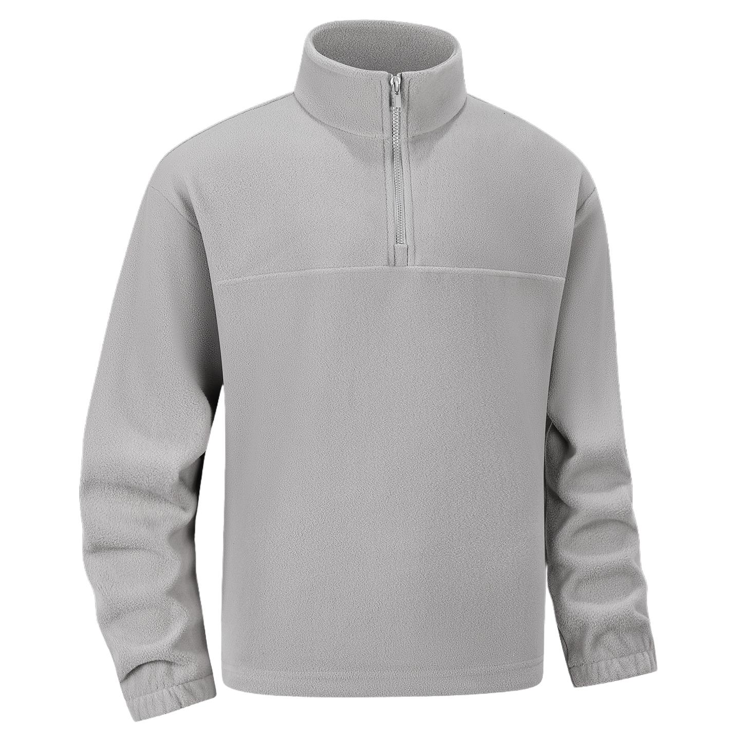 

Brand Quality Thicken Warm Fleece Sweatshirt For Men Zipper Neck Pullover Sportswear New Men S Sweatshirt Soft Shell Mens Jacket M серый