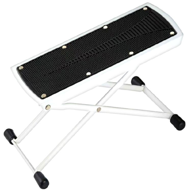 Steel Reinforced Guitar Foot Stool 6 Adjustable Positions Foldable Frame Slip Resistant Rubber Base For Enhanced Comfort