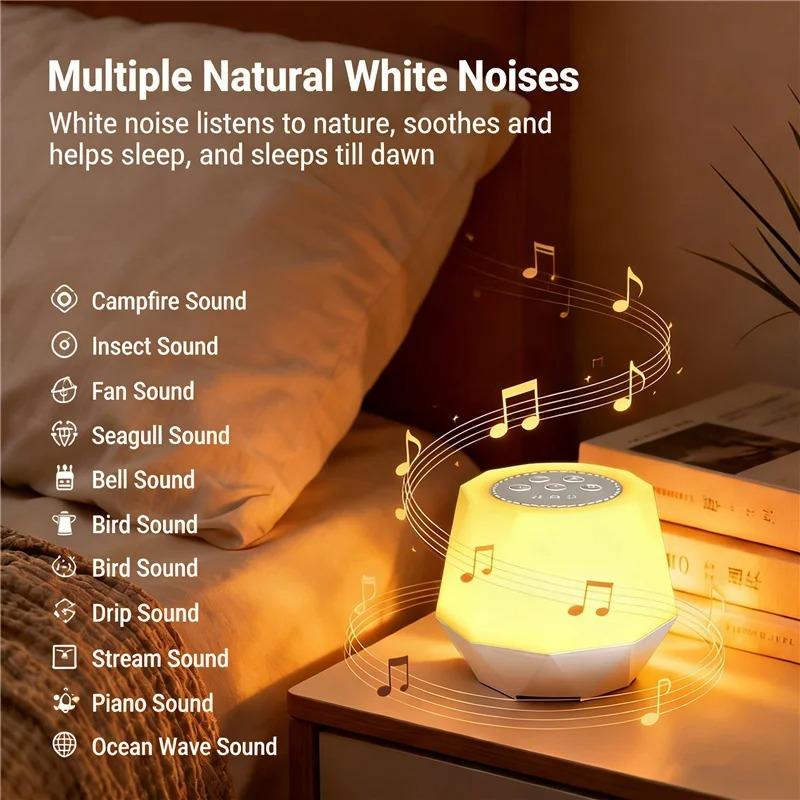 Night Light White Noise Light Sleep Monitor Light Multicolor Night Light Intelligent Charging Timed for Bedroom Decoration