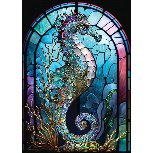 Stained Glass Animal Dragon Bird Shark Prints Poster Canvas Painting Modern Wall Art Pictures For Living Room Bedroom Home Decor