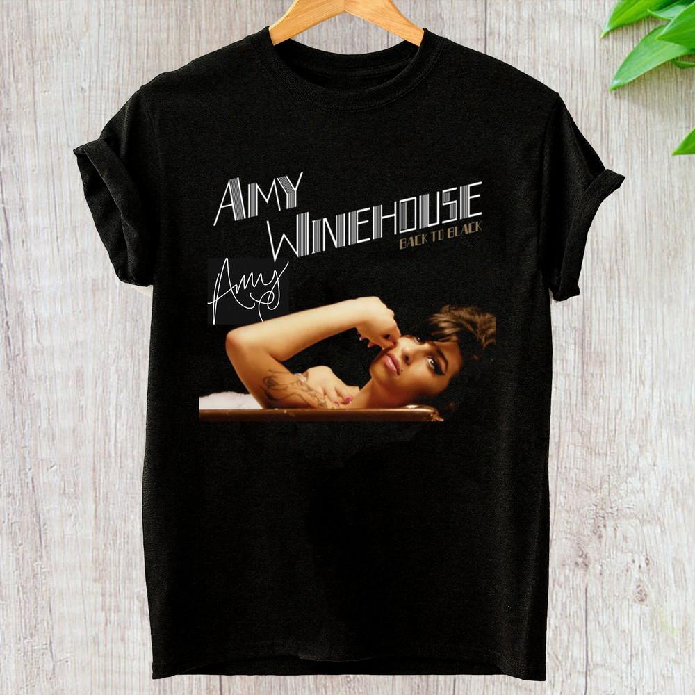New Amy Winehouse Back To Back Full size Black Unisex Gift Shirt AG439 Unisex T-Shirt