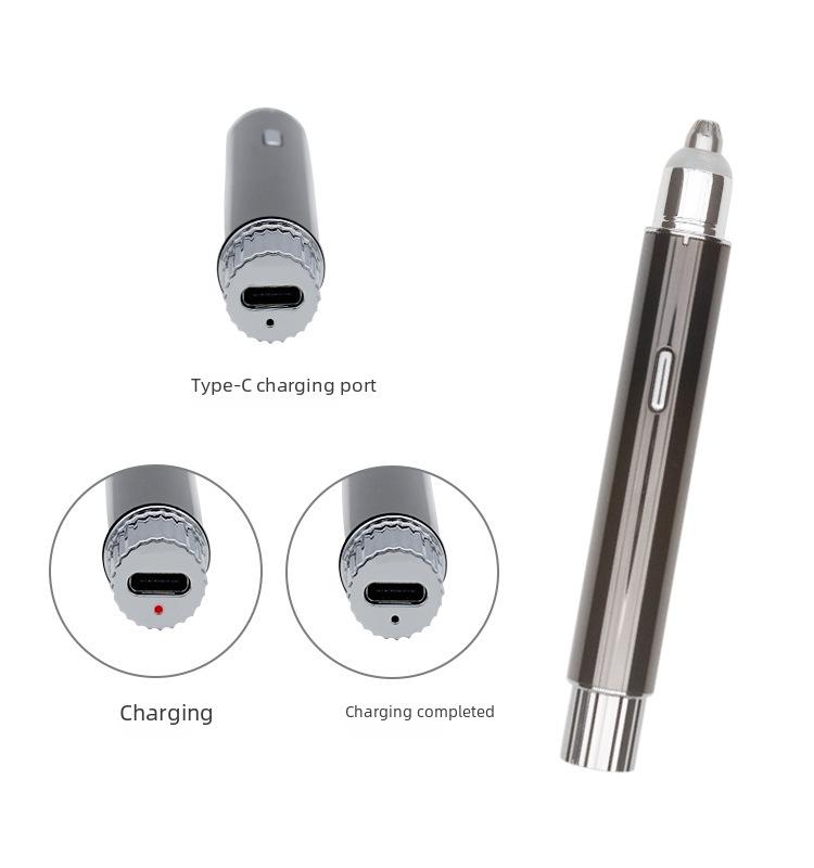 USB Rechargeable Stainless Steel Eyebrow Trimmer with Metal Design