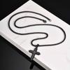 Vnox Stainless Steel 25.7x38.7mm Cross Pendant Necklace with Zircon Stones for Men Women Box Chain Punk Jewelry Gift Anniversary