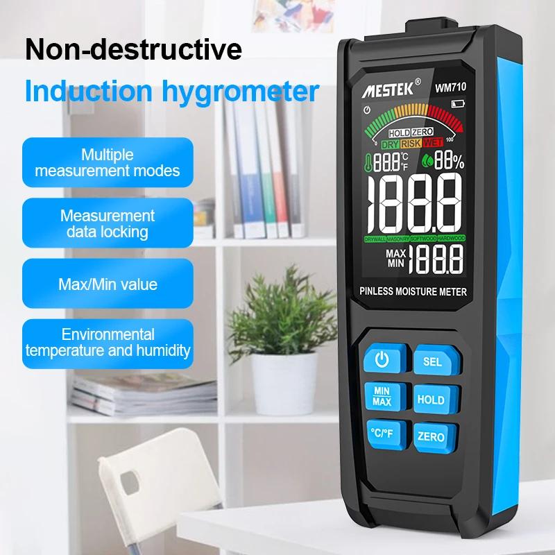 WM710 Wood Moisture Meter Timber Damp Detector Moisture Sensor Wood Moisture Sensor C/F Switch Humidity Meter Hygrometer