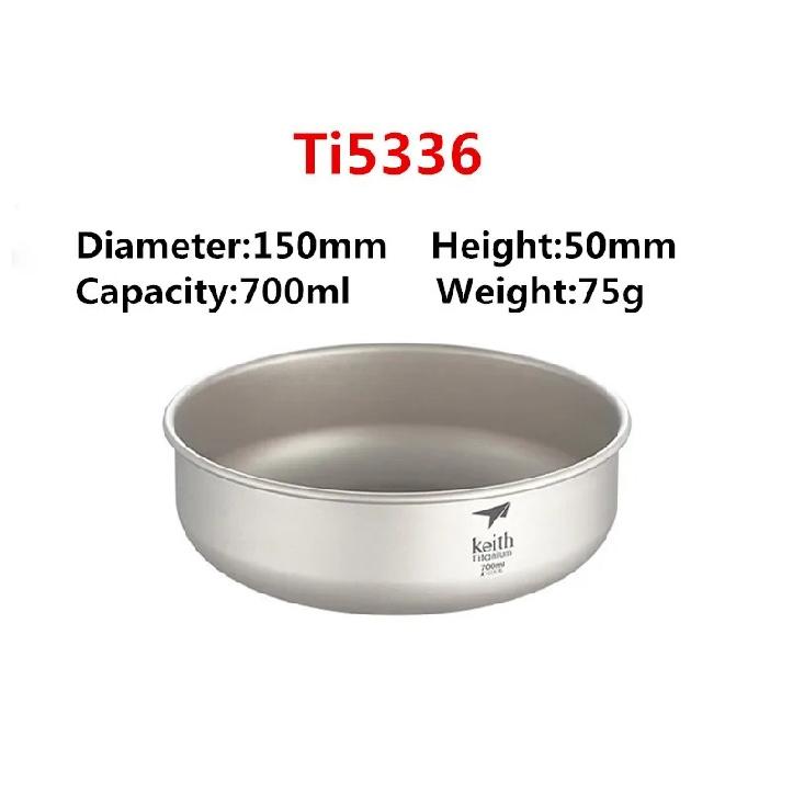 Keith Sets Titanium Bowls Outdoor Camping Picnic Tableware Ultralight Portable Camping Bowl 600ml 700ml 800ml 900ml Ti5376