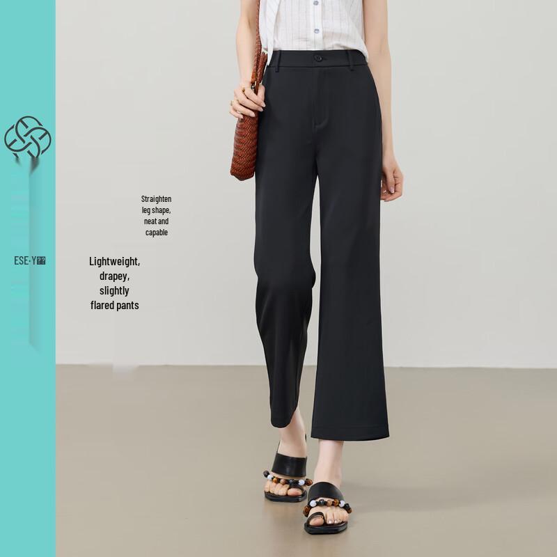ESE-Y Women s Summer Ice Silk Slim Flare Suit Pants 26