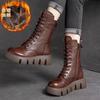 Fashion new soft leather thick-soled Martin boots women's 2025 autumn and winter fashion versatile British wind fried street small short boots
