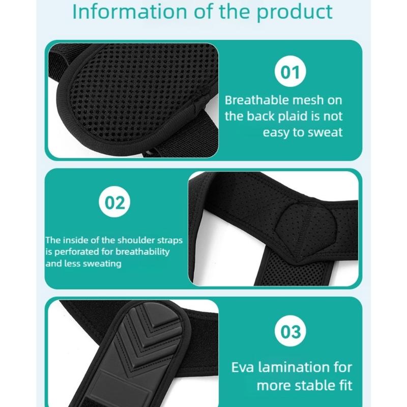 Breathable Postures Corrector Adjustable Upper Back Support For Adults AntiHunchback Design All Day Wear