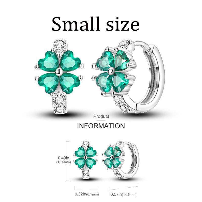 Hoop Earring Copper Original Earring For Woman Star Clover Zircon Pendientes Fine Jewelry