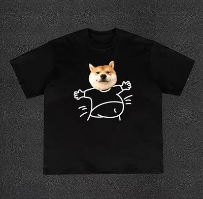Summer Funny Chubby Shiba Inu Print Tshirt Unisex Oversized Cotton Short Sleeve Tee Harajuku Streetwear Casual Fashion Top