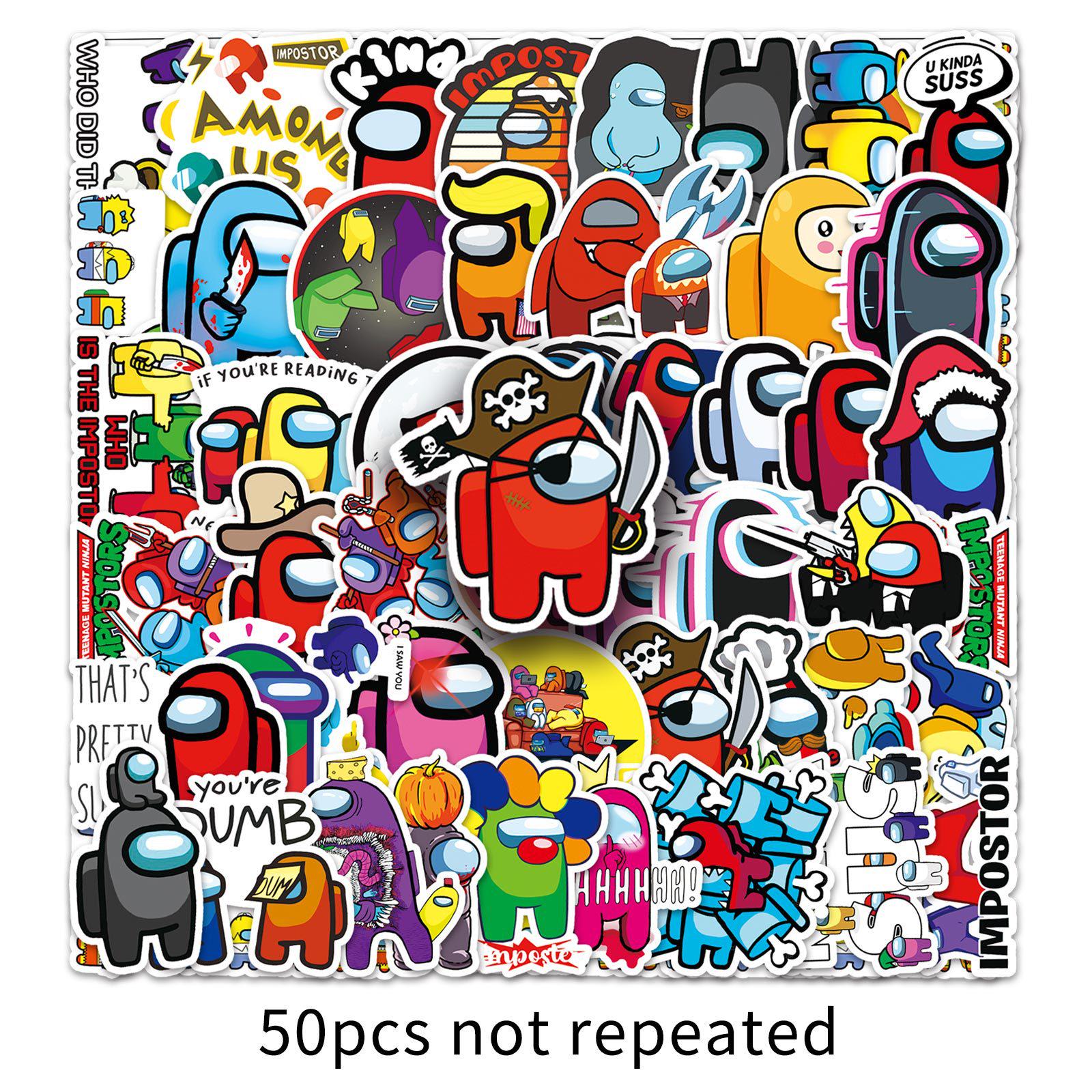 50PCS Among Us Astronaut Game Removable Stickers for Notebook, Planner, Luggage