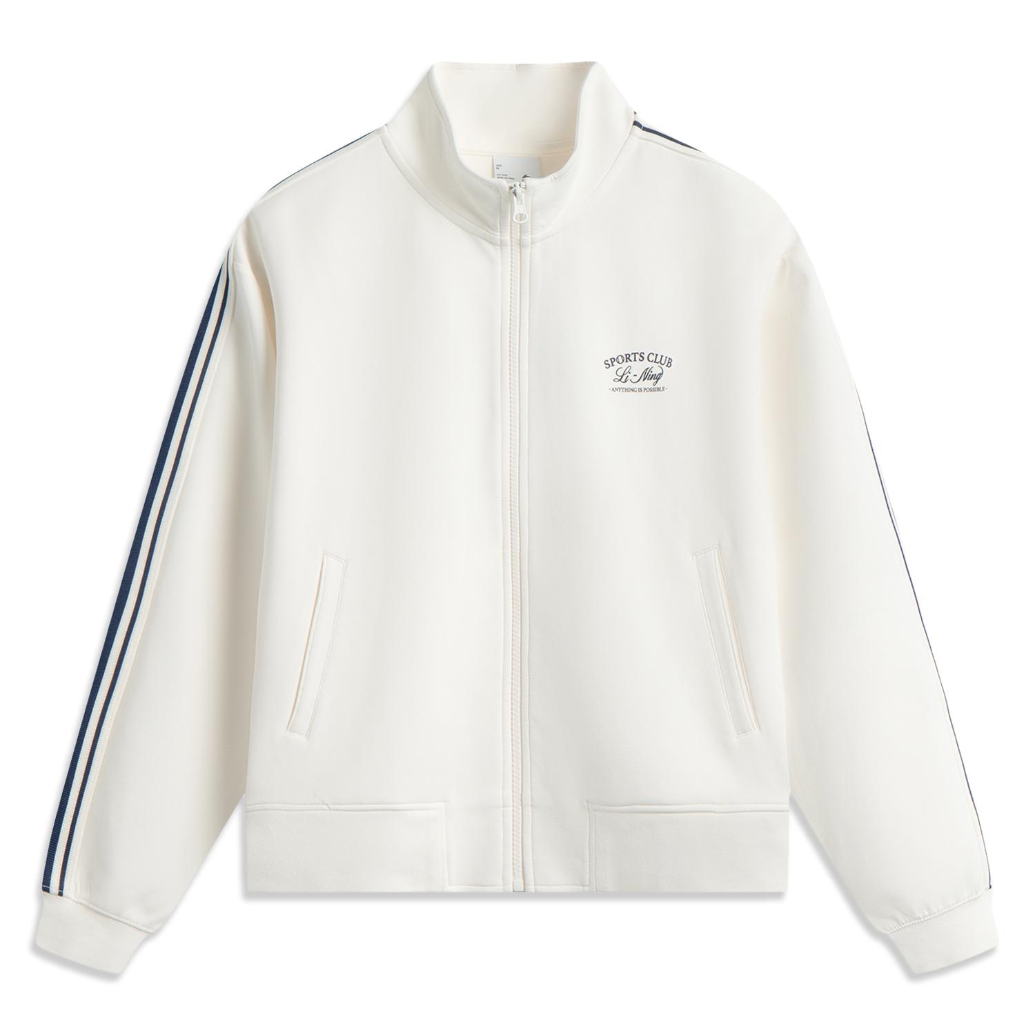 

Li-Ning Sports Trend Series Simple Letter Stripe Stand Collar Zipper Loose Versatile Cardigan Sweatshirt Women sweatshirt AWDV930-3 S