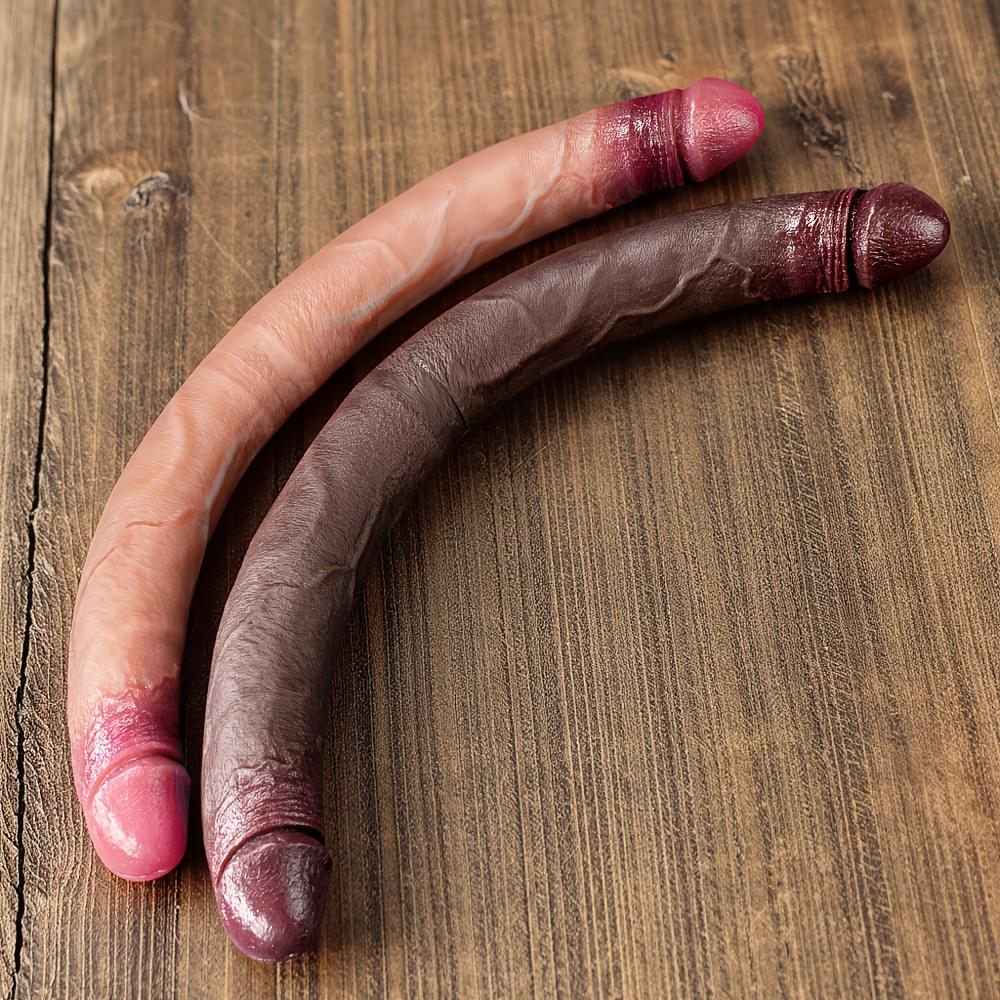 19.09" Realistic Double-Head Liquid Silicone Dildo, Flexible Adult Sex Toy, Clitoral & G-Spot Stimulator, Unisex Erotic Gift