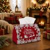 1pc Traditional Winter Festive Tissue Box - Flying Sleigh Snowflake Napkin Storage Box, Suitable for Rolls/Facial Tissues/Single Sheets, Available for