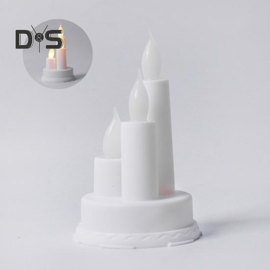 LED-Flammenlose Kerze, elektronisches Kerzenlicht, flammenlose Stumpenkerze, Trio-Tischkerzenlicht für Feiertage, Hochzeiten, Partys, Tafelaufsatz