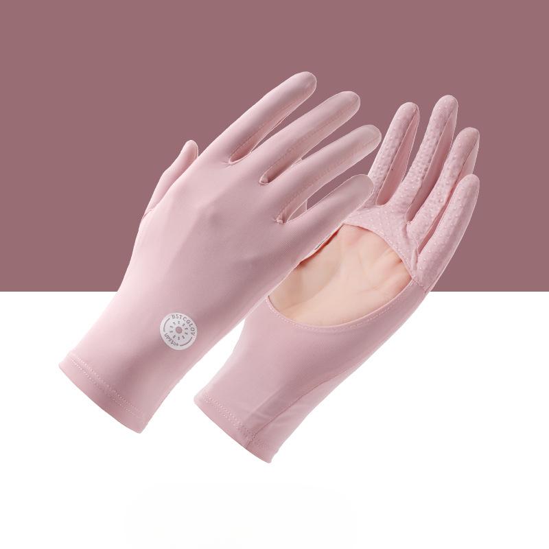 

Новые летние перчатки из ледяного шелка для защиты от солнца для женщин, для вождения на открытом воздухе и езды на велосипеде, тонкие перчатки с противоскользящим покрытием и отверстиями на ладонях, сенсорные One Size