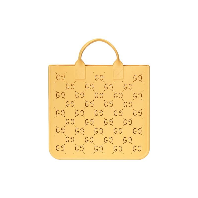 Gucci Hollow Design Solid Color Rubber Tote Bag Tote Bag Shopping Bag Handbag Children's Bag Children's Model Yellow