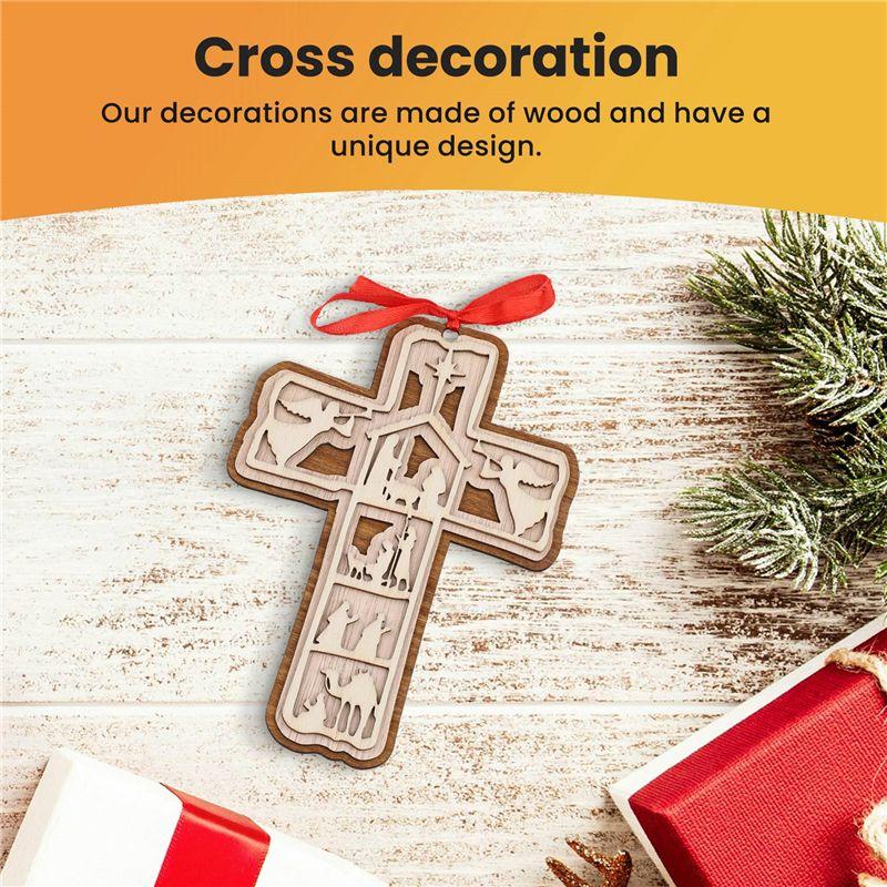 AEE4-Jesuspirit Cross Ornaments For Christmas Tree - Christian Christmas Ornaments - Jesus Christmas Ornaments Religious