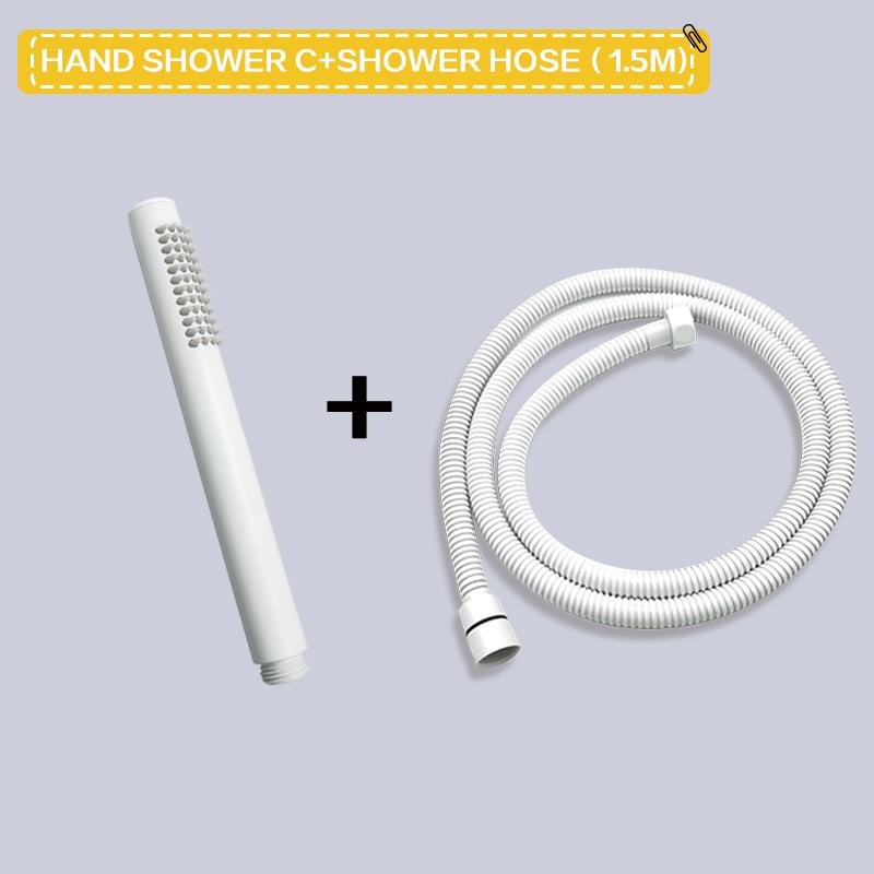 Brass White Handheld Shower Head Bathroom Round and Square Adjustable Stand Handheld Shower Head Wall Mounted Faucet Accessories