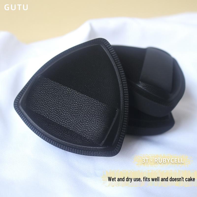 Qiao Chi XL Black Pineapple Marshmallow Triangle Rice Ball Makeup Sponge - High Definition, Non-Absorbent, Extra Thick Powder Puff.